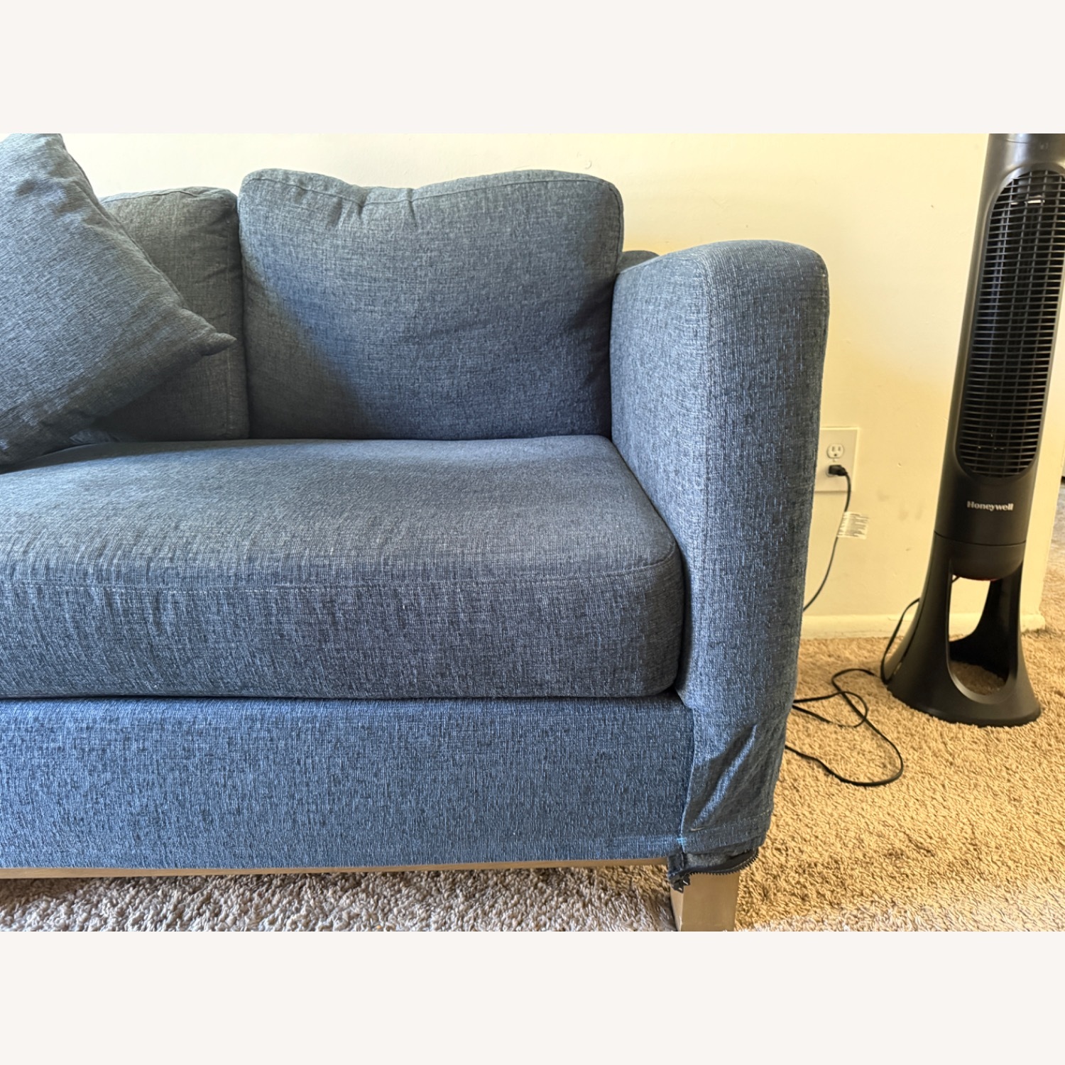 Blue Fabric 3+ Seater Sofa - image-5