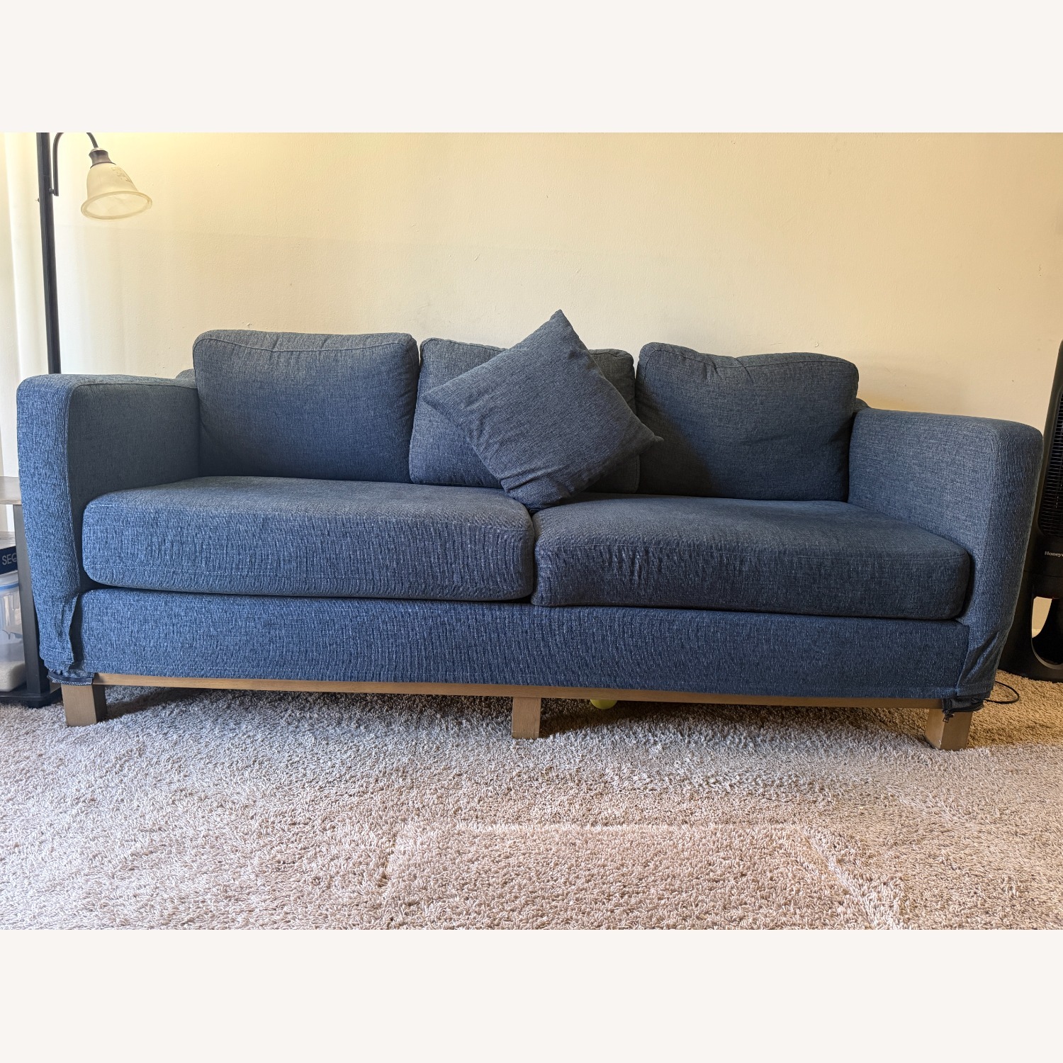Blue Fabric 3+ Seater Sofa - image-1