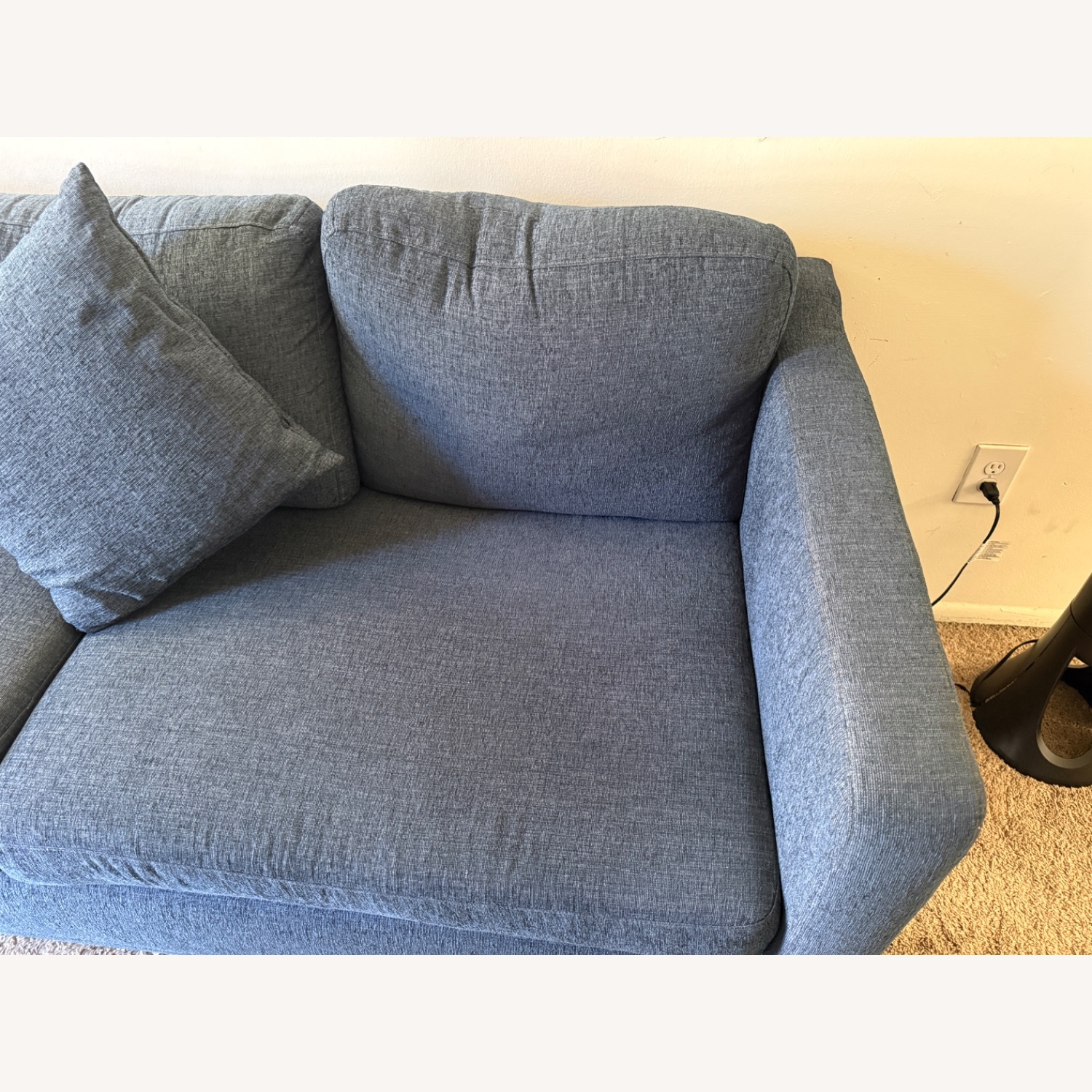 Blue Fabric 3+ Seater Sofa - image-4