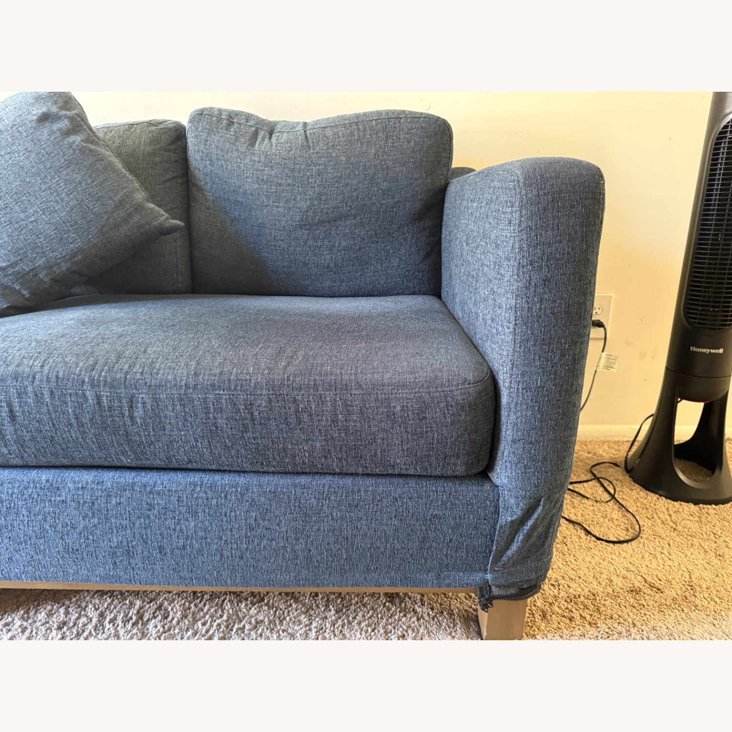 Blue Fabric 3+ Seater Sofa - image-6