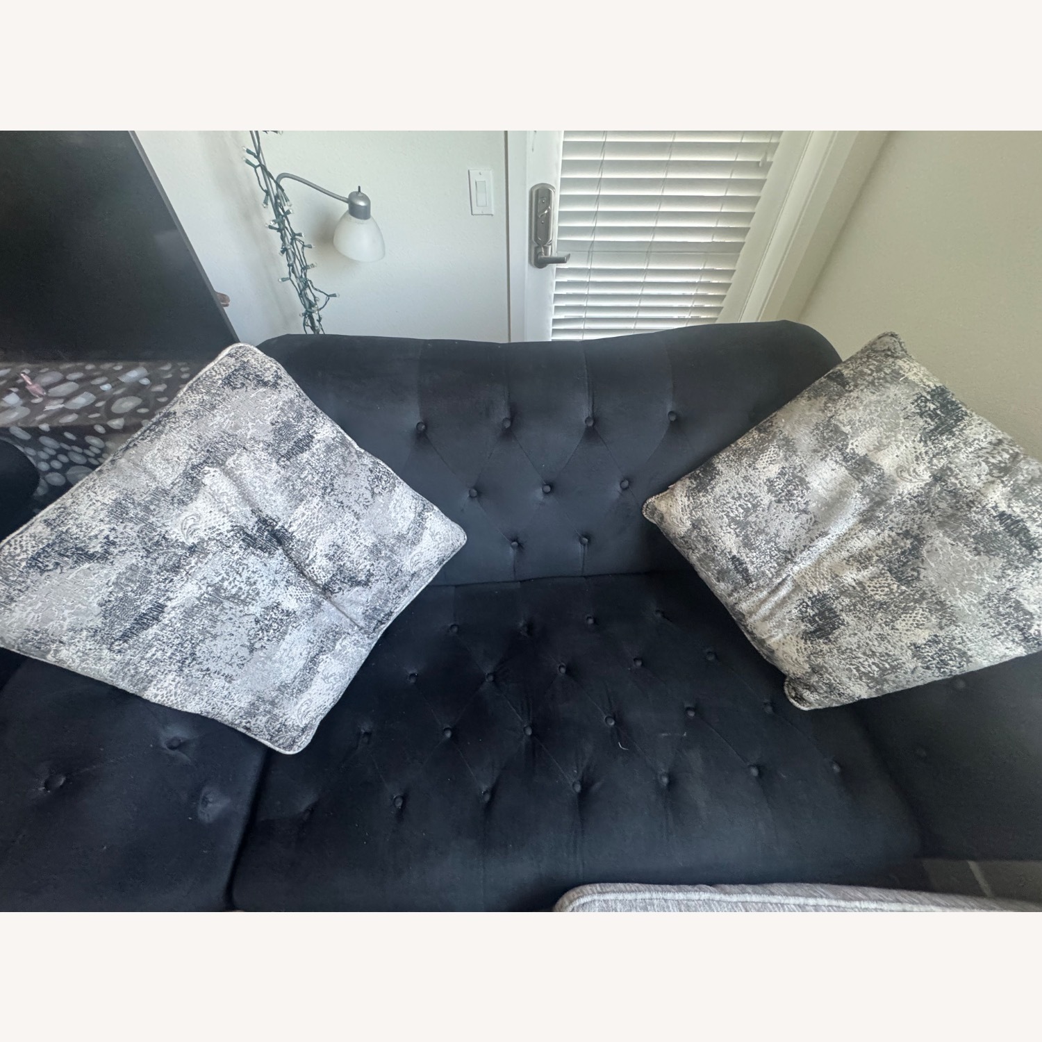 Black Velvet 2 Seater Sofa - image-2