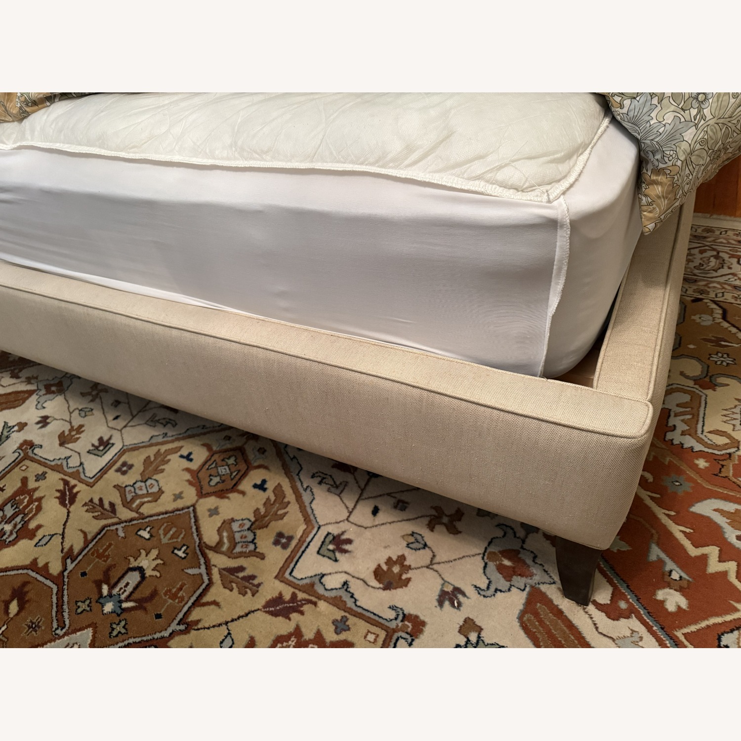 Crate & Barrel Colette Upholstered Queen Frame & Headboard - image-4