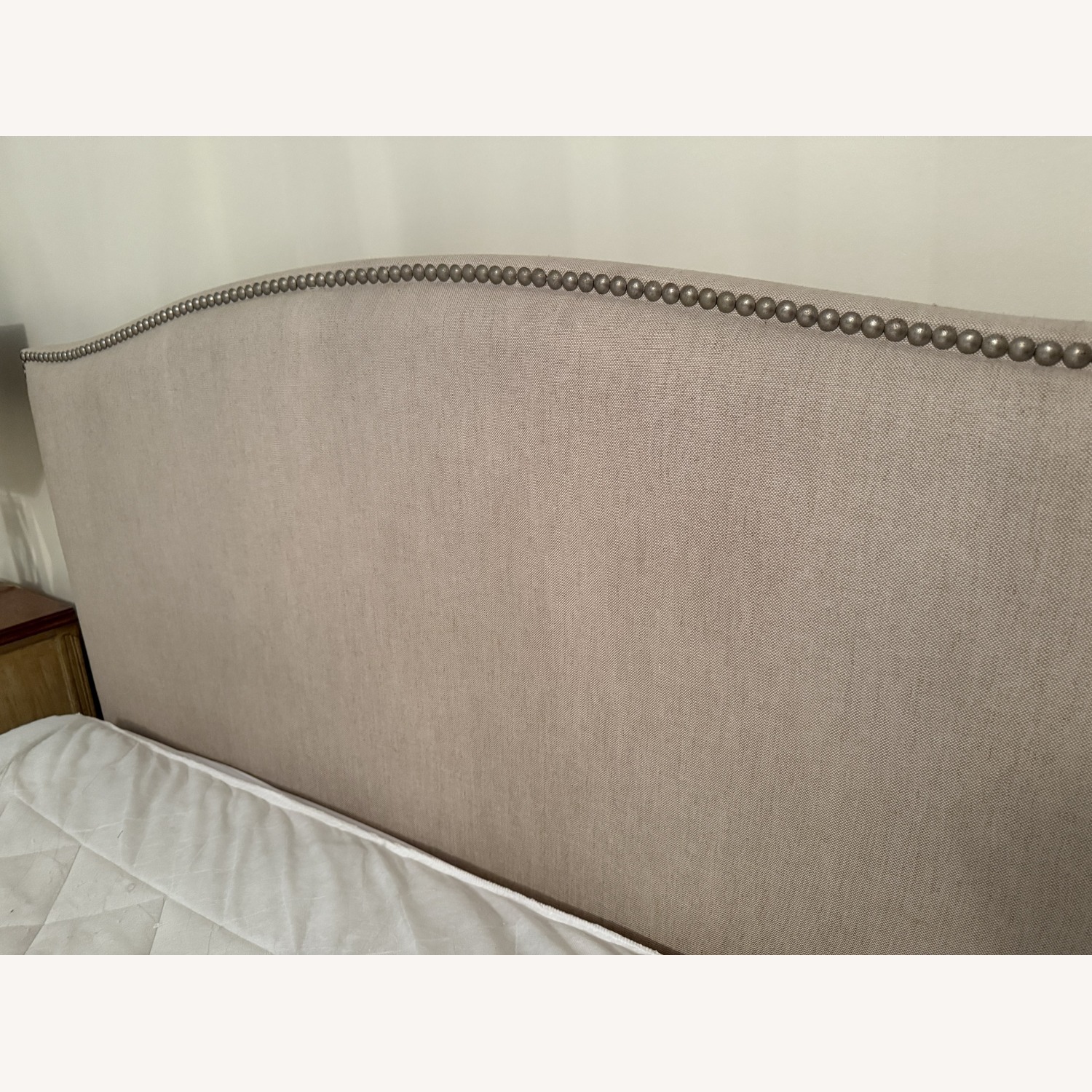 Crate & Barrel Colette Upholstered Queen Frame & Headboard - image-2