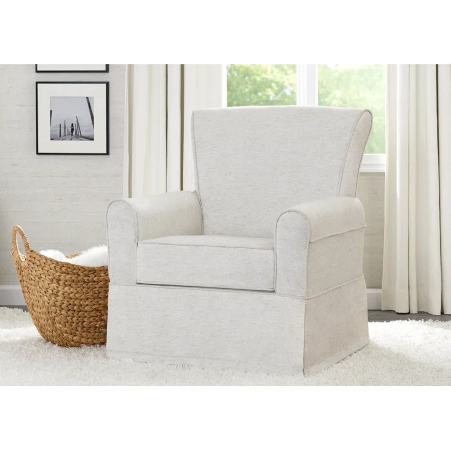 Wayfair Light Gray Fabric Nursing Chair - image-5