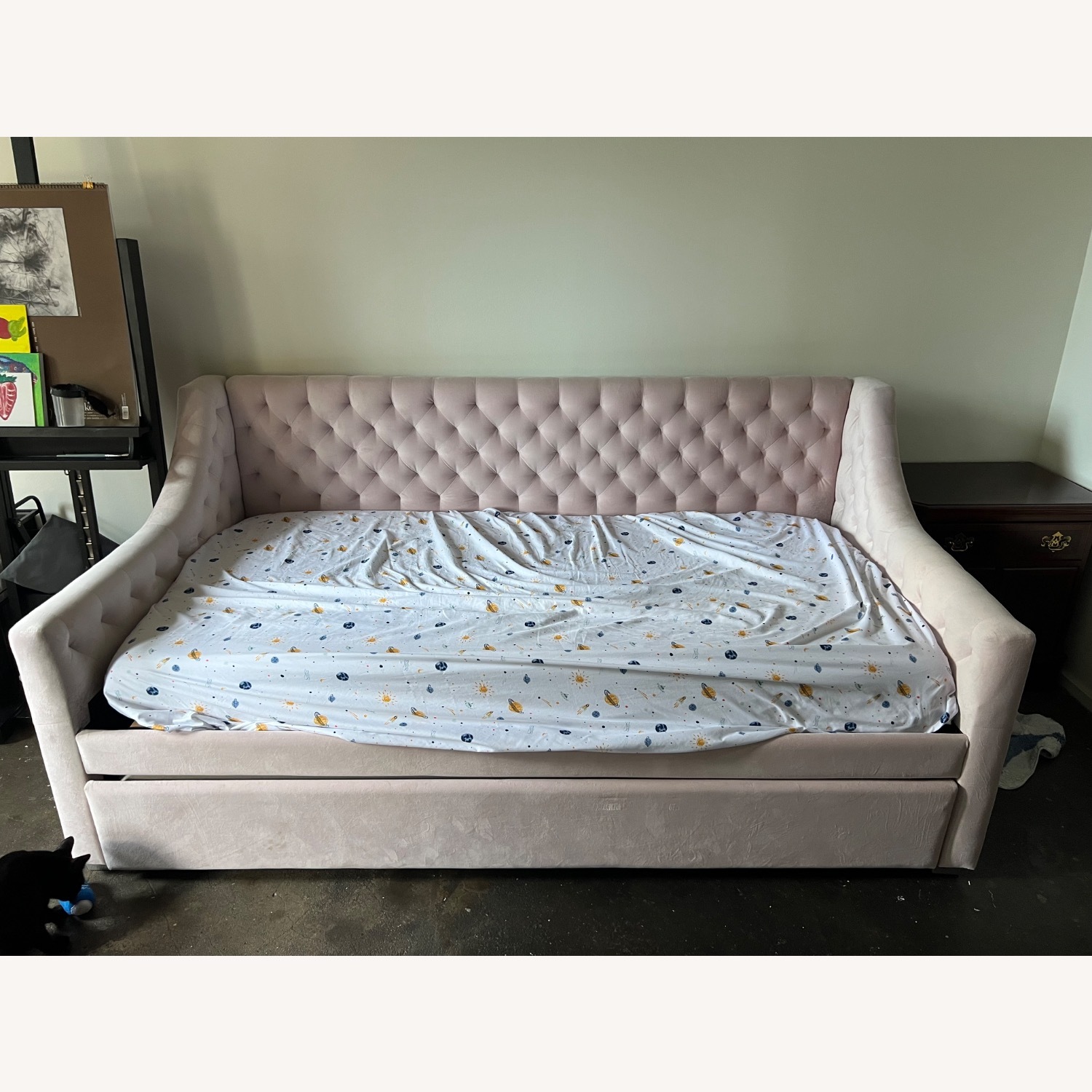 Pink Fabric Daybed - image-1