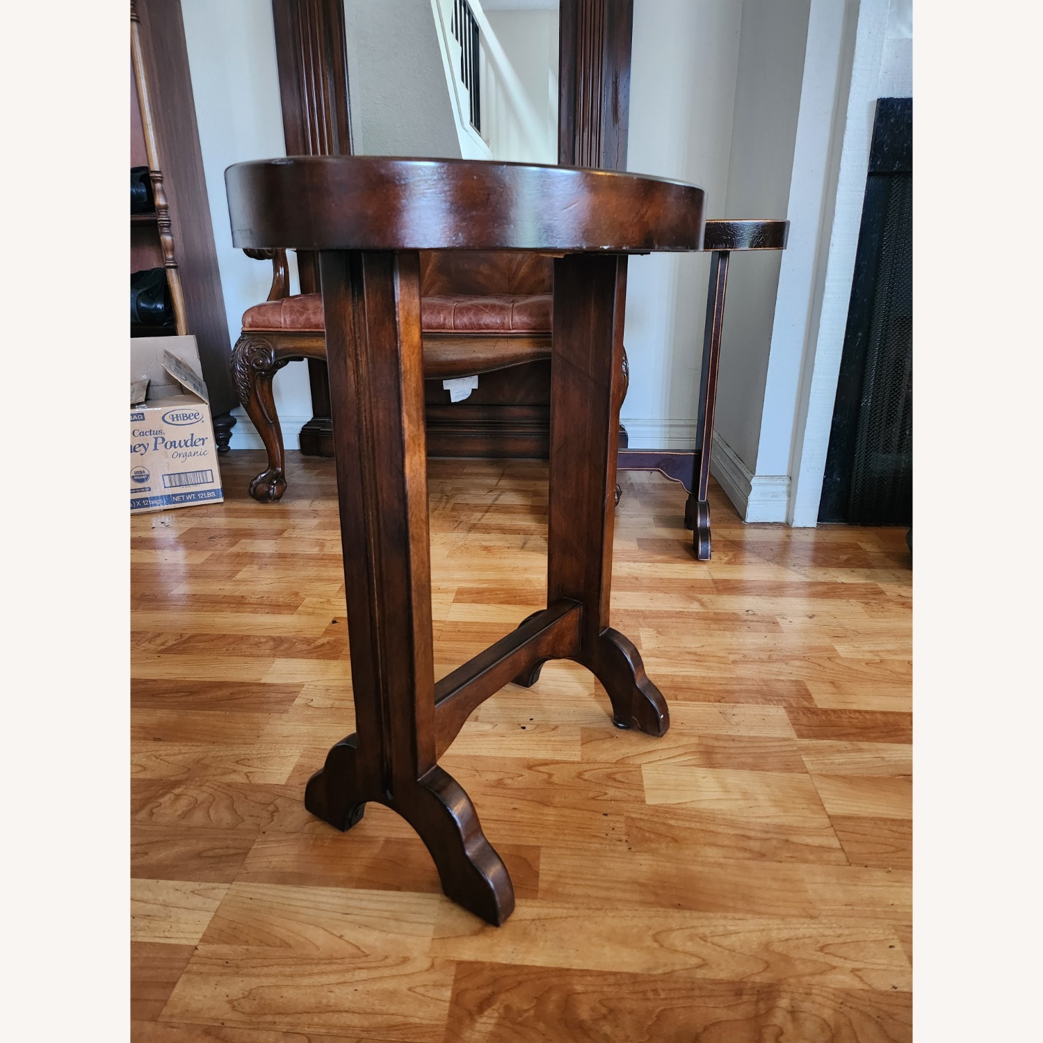 Ethan Allen Dark Brown Wood Side Table - image-2