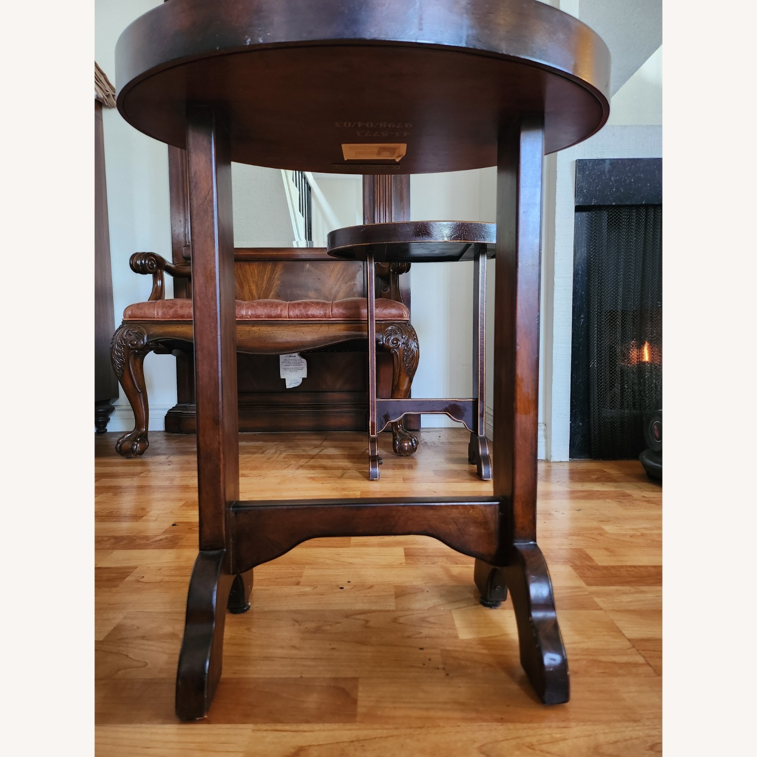 Ethan Allen Dark Brown Wood Side Table - image-5