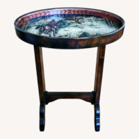 Ethan Allen Dark Brown Wood Side Table