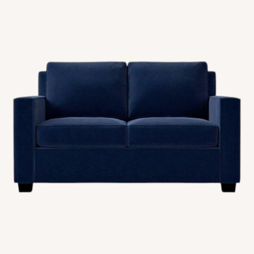 Used West Elm Henry Blue Velvet Sleeper Sofa for sale on AptDeco