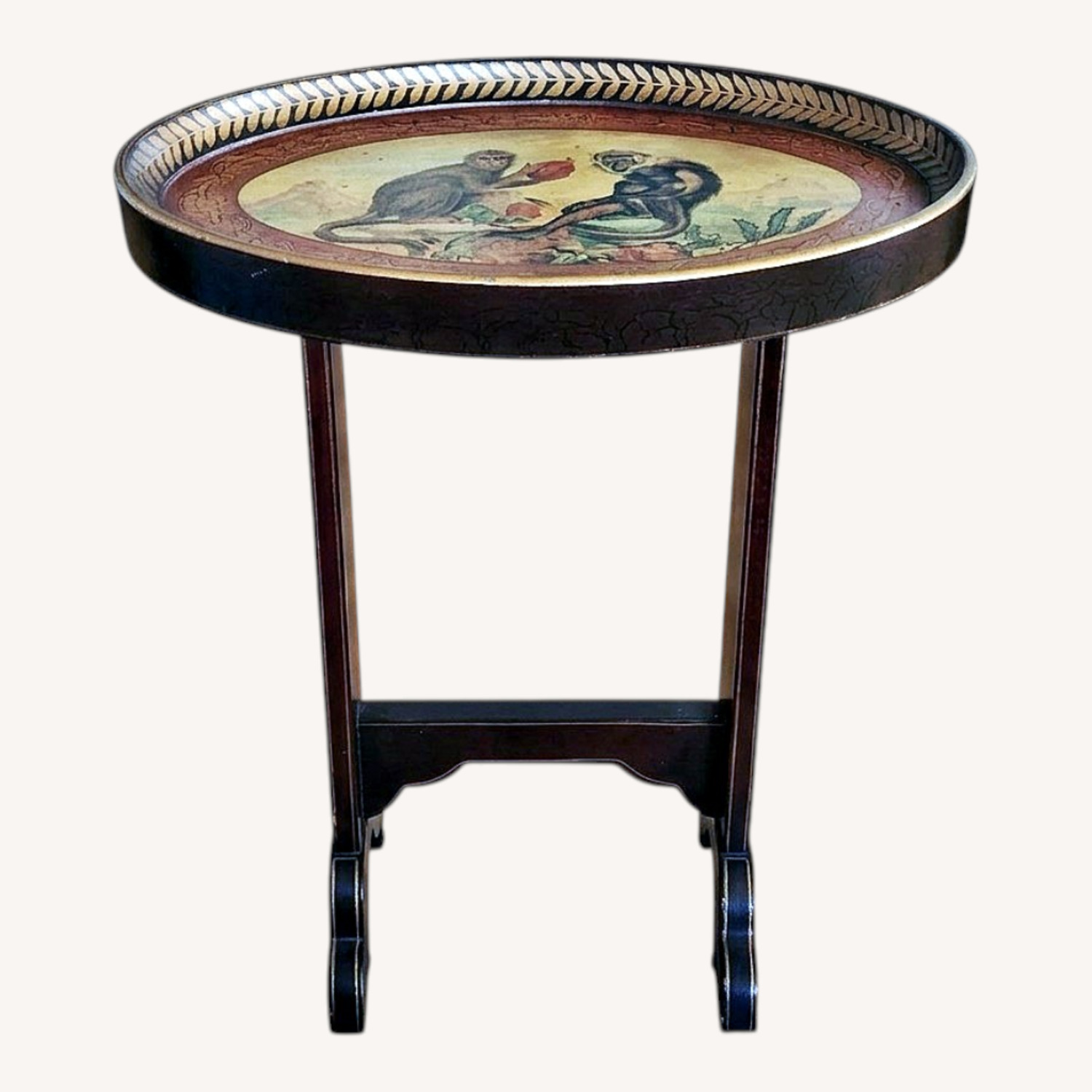 Ethan Allen Dark Brown Wood Side Table - image-0