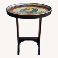 Ethan Allen Dark Brown Wood Side Table
