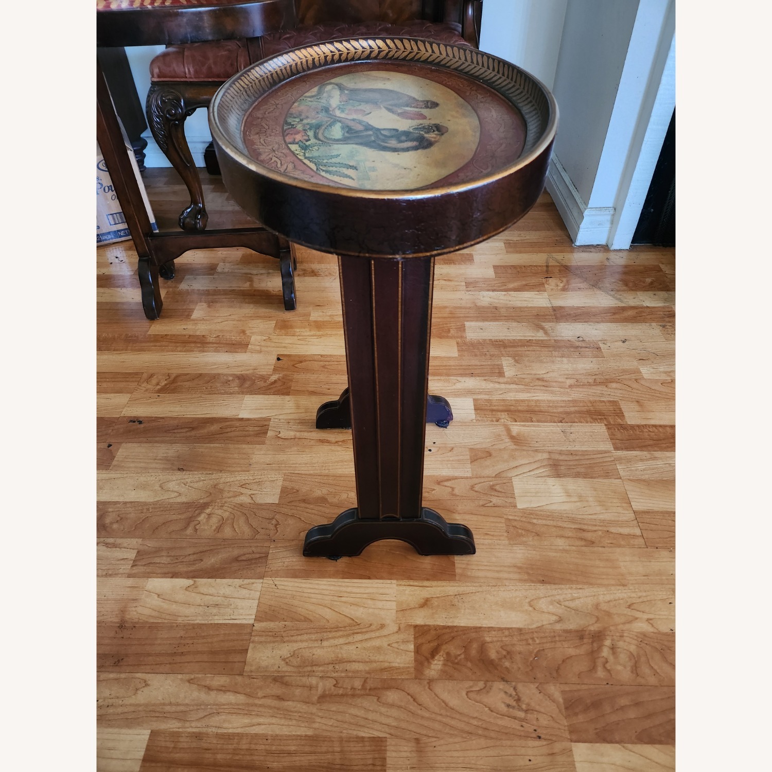 Ethan Allen Dark Brown Wood Side Table - image-2