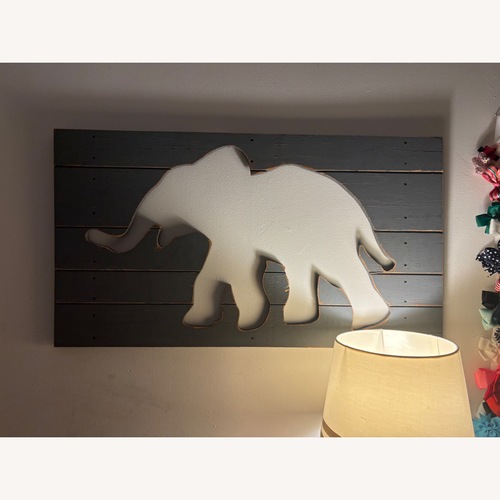 Used Pottery Barn Kids Light Gray Wood Wall Decor for sale on AptDeco