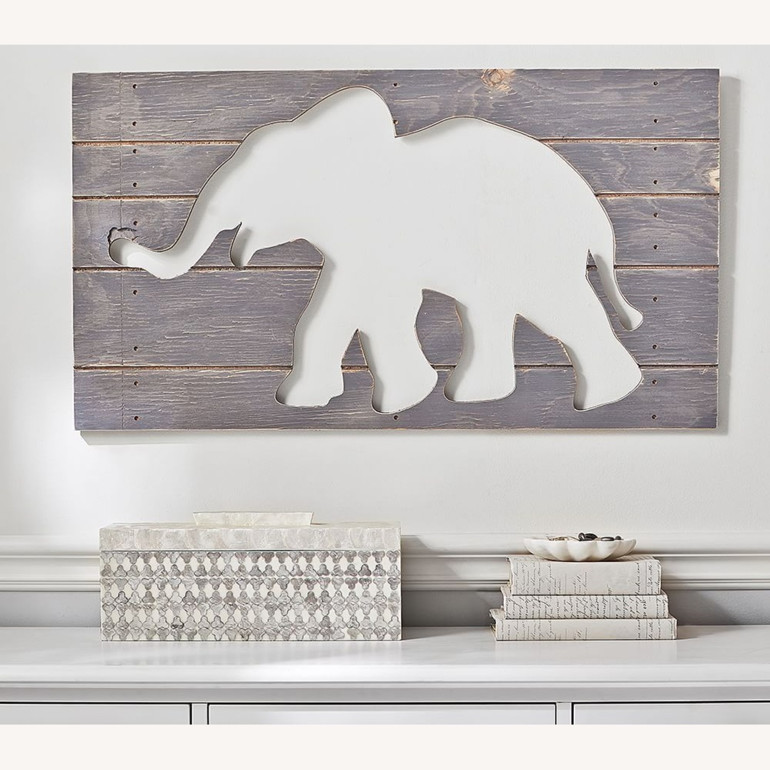 Pottery Barn Kids Light Gray Wood Wall Decor - image-5