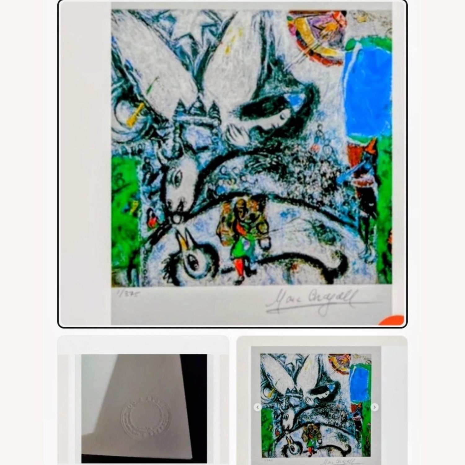Vintage/Antique Finds Marc Chagall Blue Wall Art - image-1