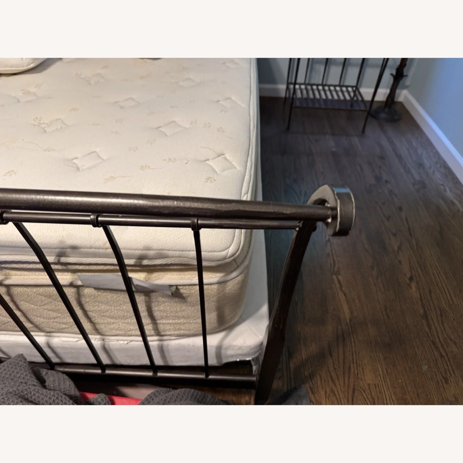 Crate & Barrel Sleigh Queen Black Iron Bed Frame - image-6