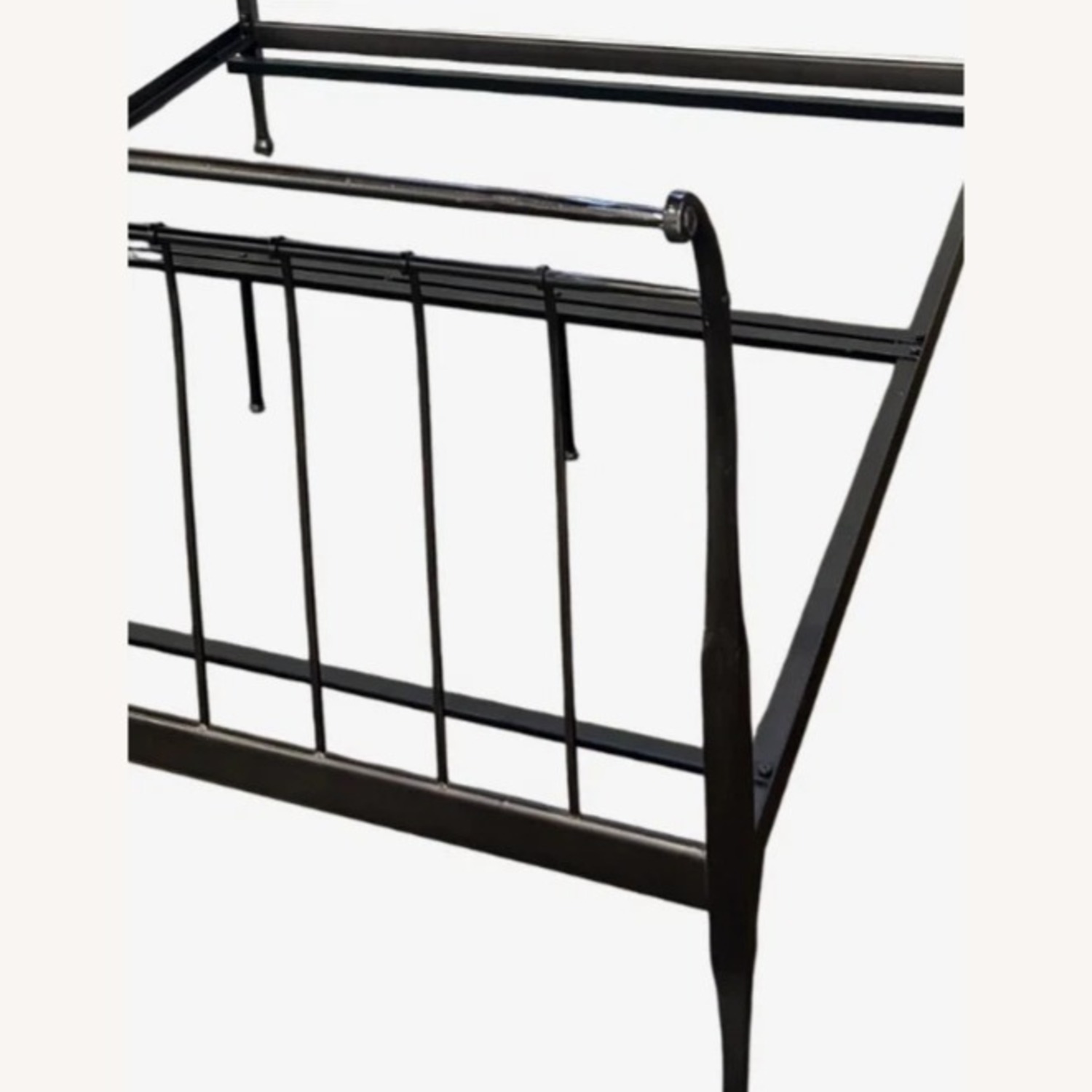 Crate & Barrel Sleigh Queen Black Iron Bed Frame - image-12