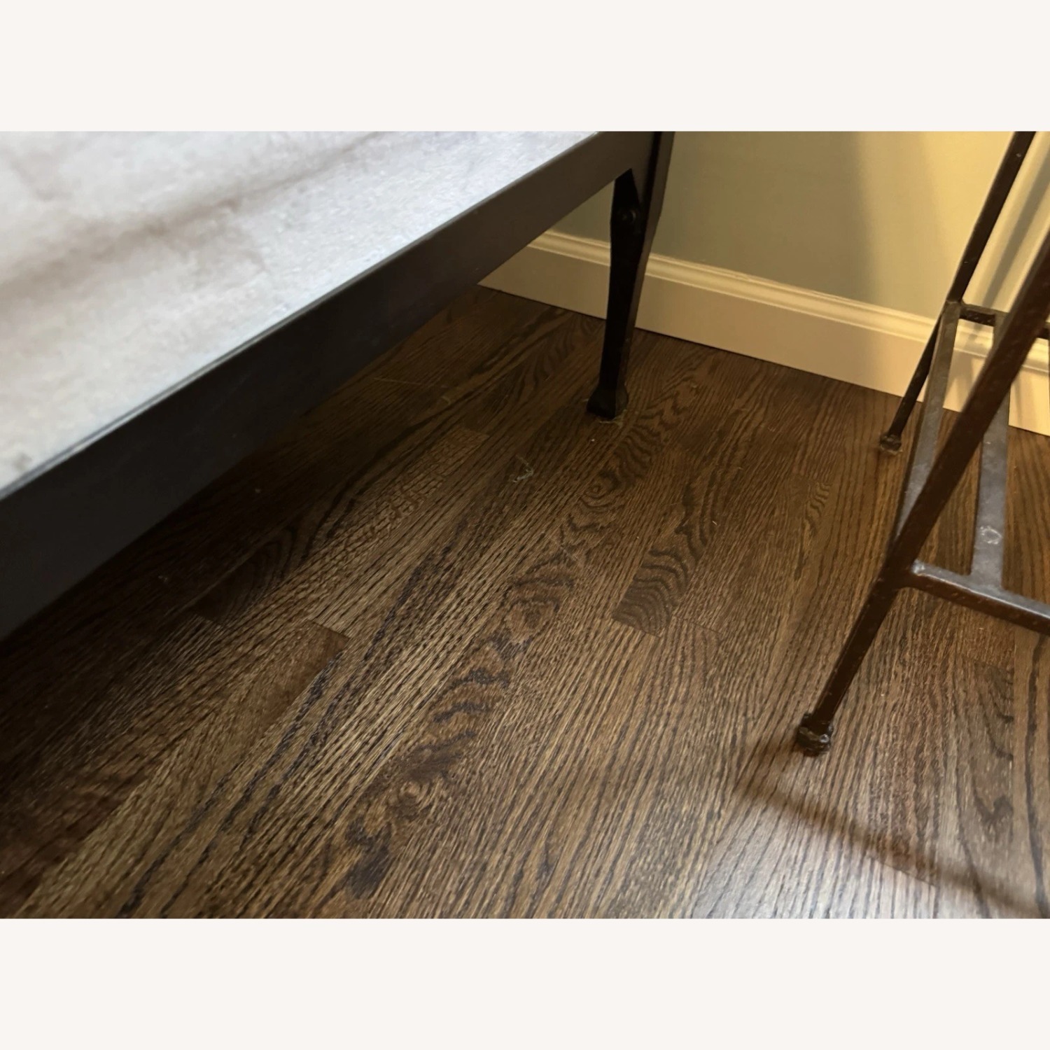 Crate & Barrel Sleigh Queen Black Iron Bed Frame - image-7