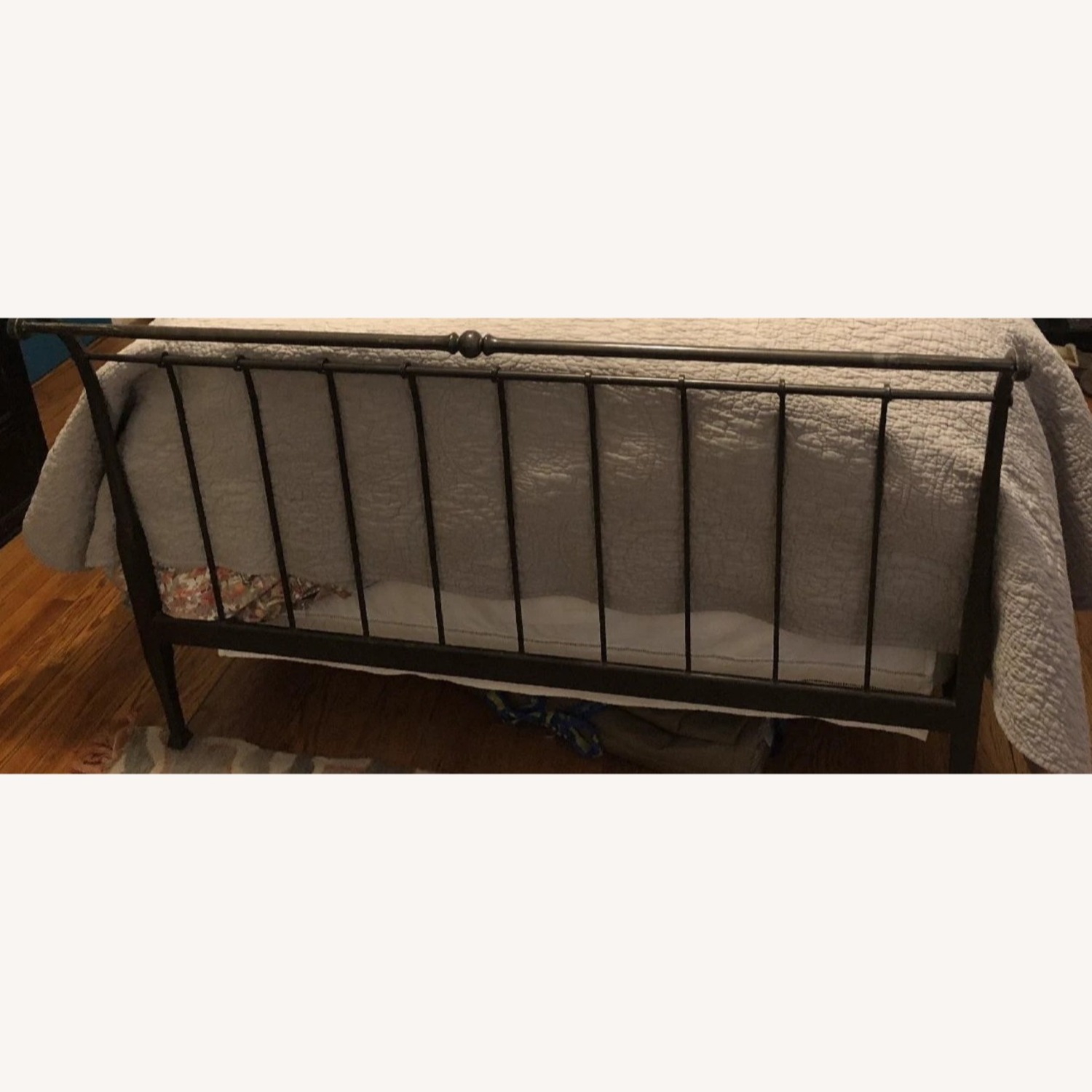 Crate & Barrel Sleigh Queen Black Iron Bed Frame - image-10