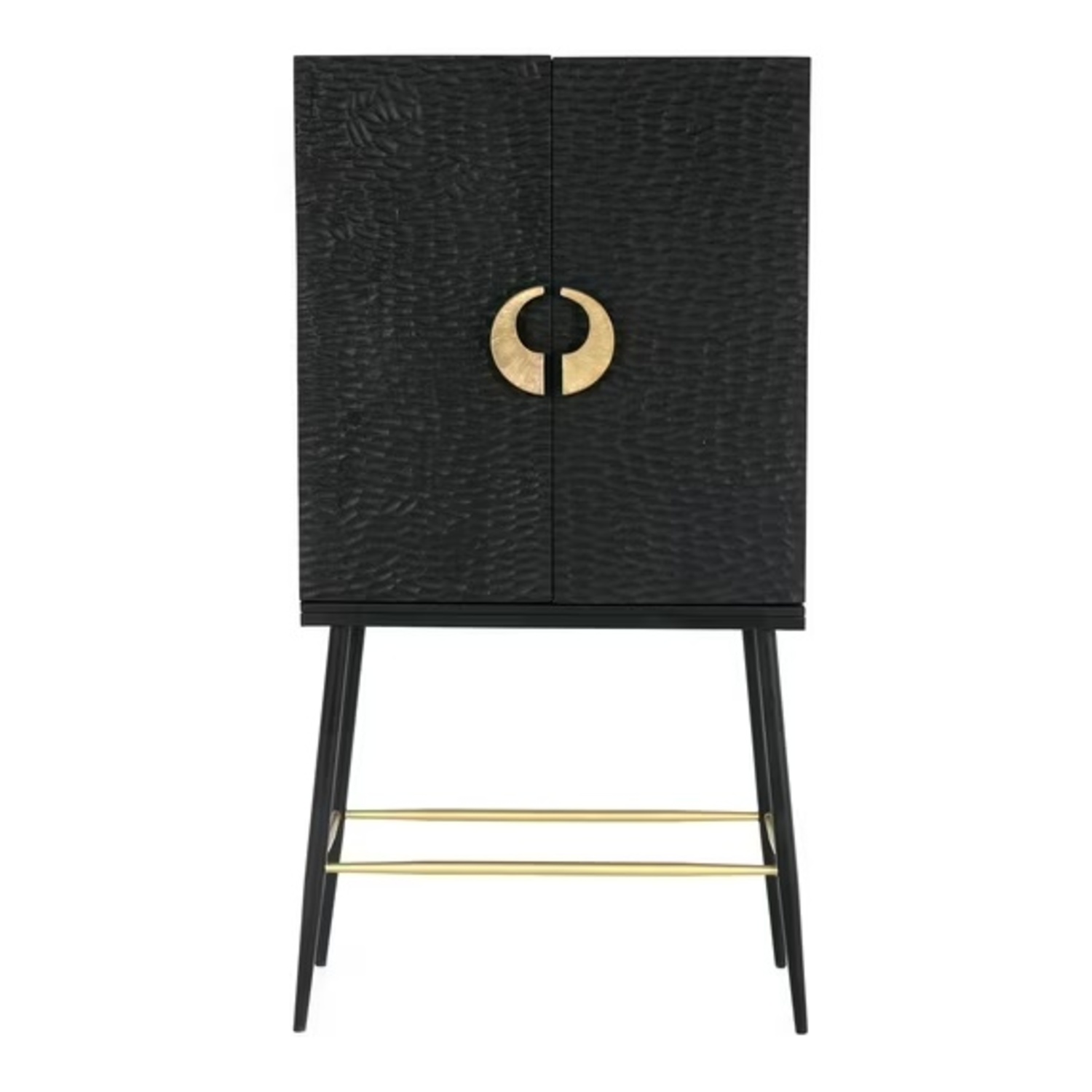 Black Wood Bar Cart - image-5