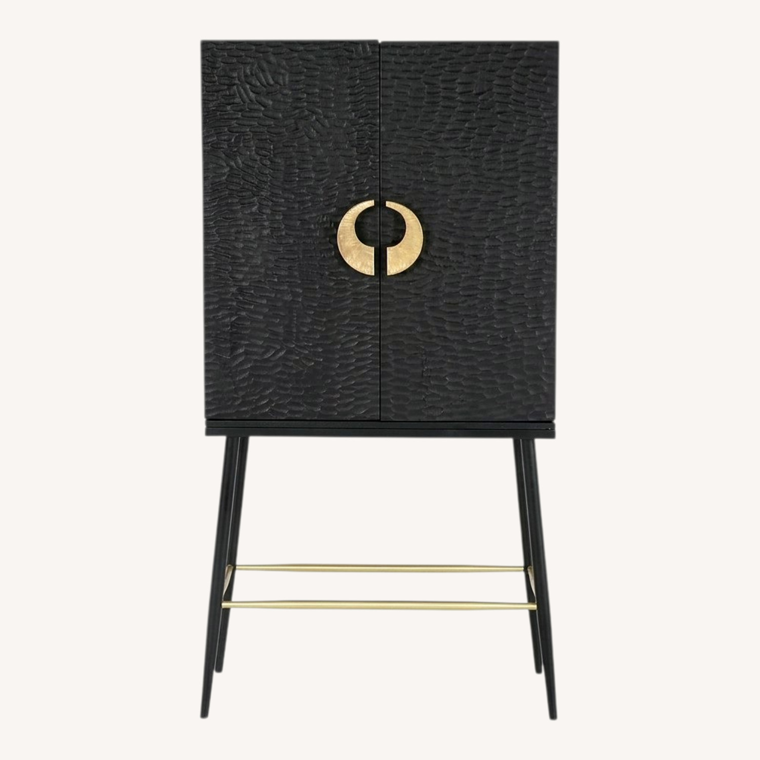 Black Wood Bar Cart - image-0