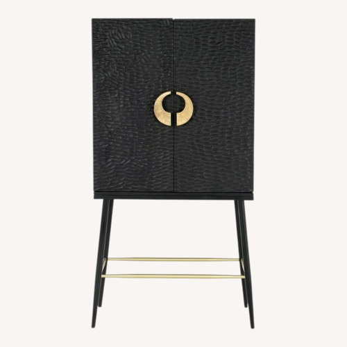 Used Black Wood Bar Cart for sale on AptDeco