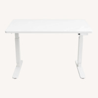 UPLIFT White Standing Desk and IKEA Drawer Bundle