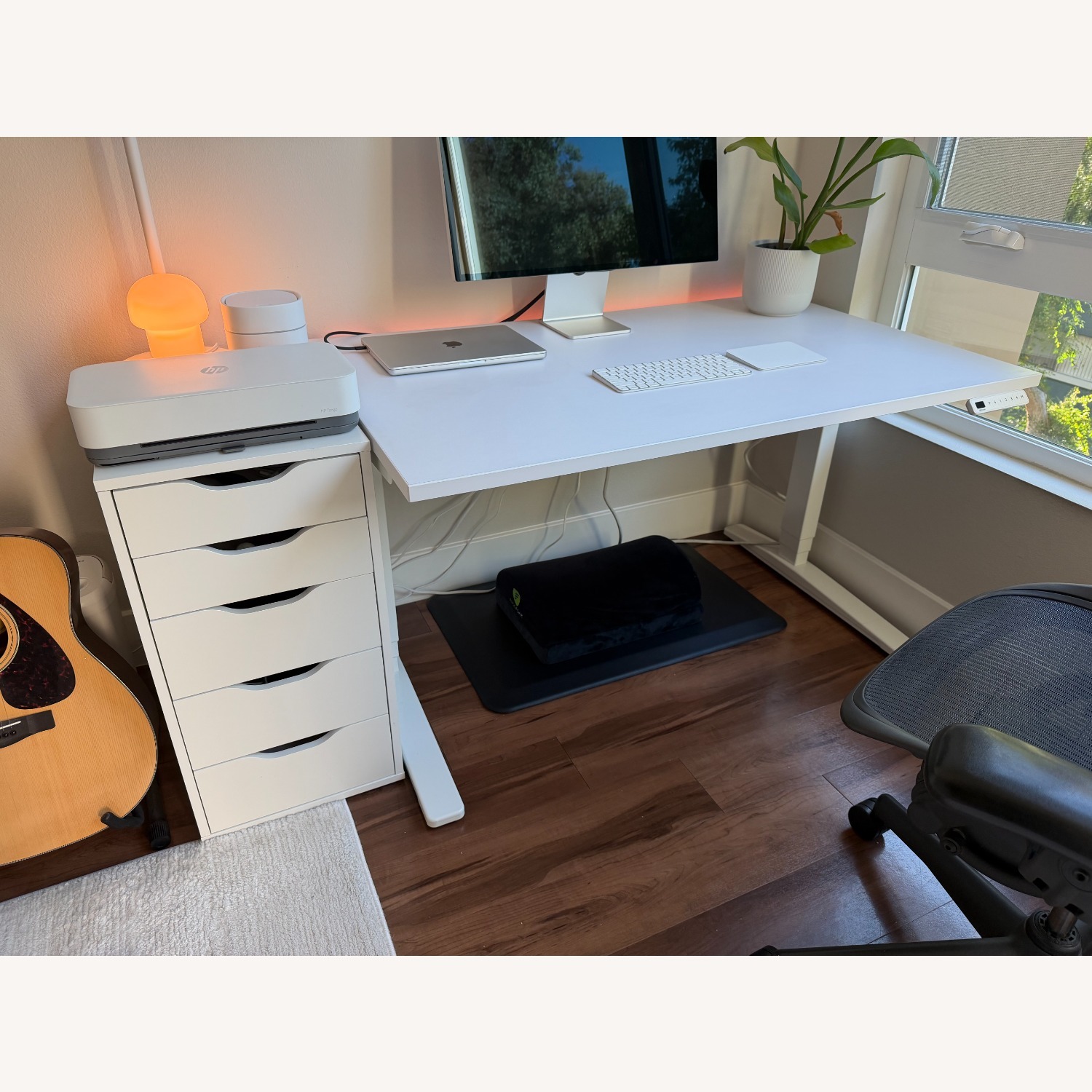 UPLIFT White Standing Desk and IKEA Drawer Bundle - image-1