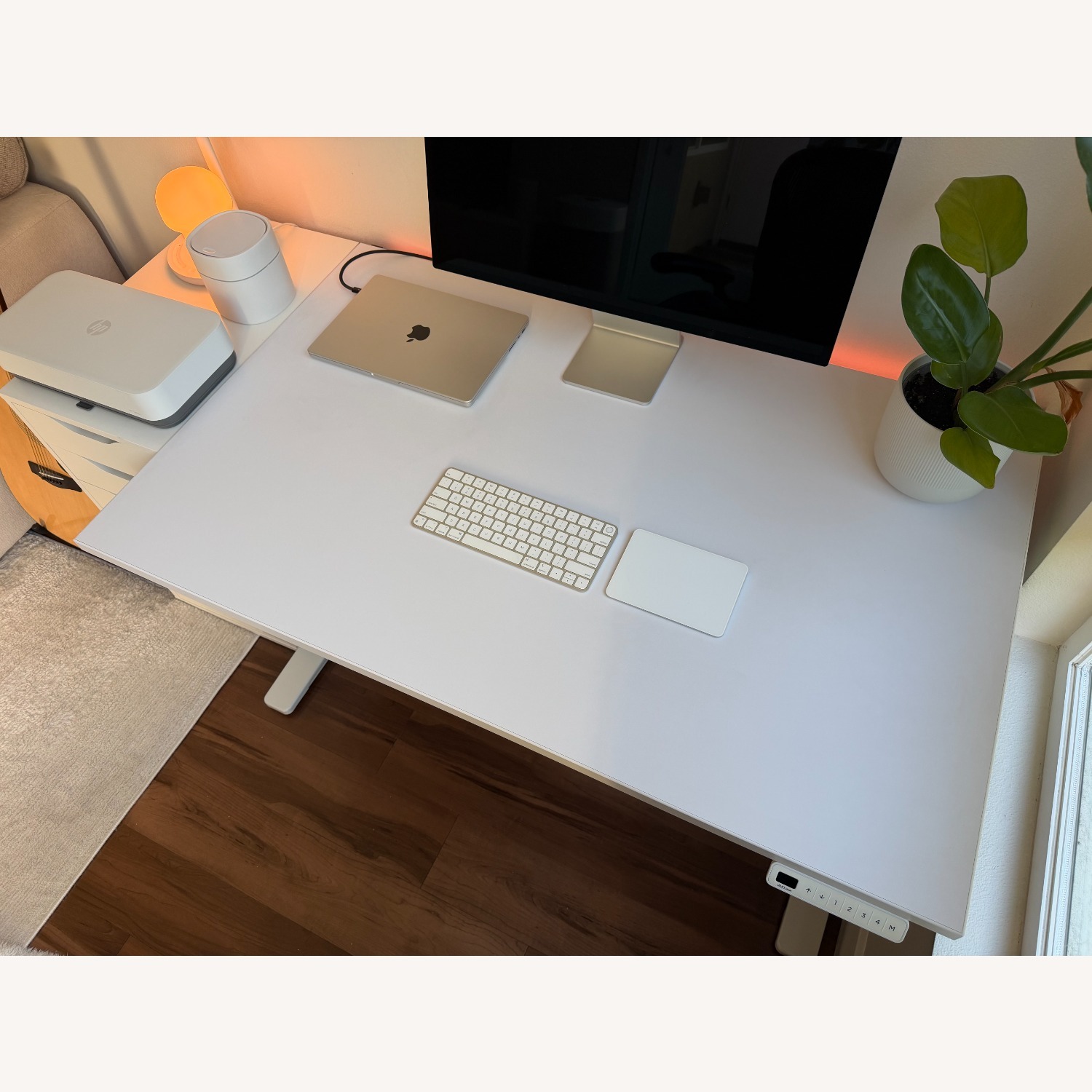UPLIFT White Standing Desk and IKEA Drawer Bundle - image-4