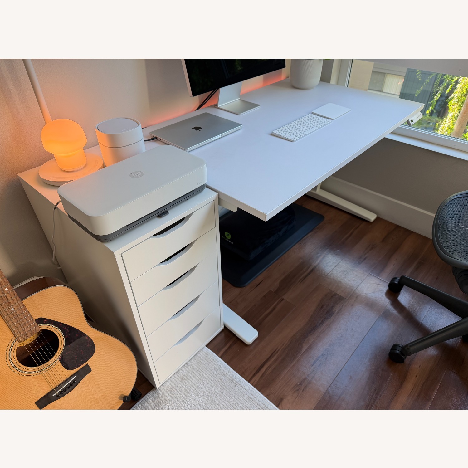 UPLIFT White Standing Desk and IKEA Drawer Bundle - image-2