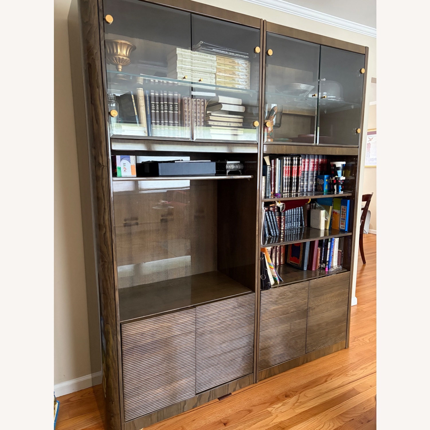 Dark Brown Wall Unit/Breakfront - image-2