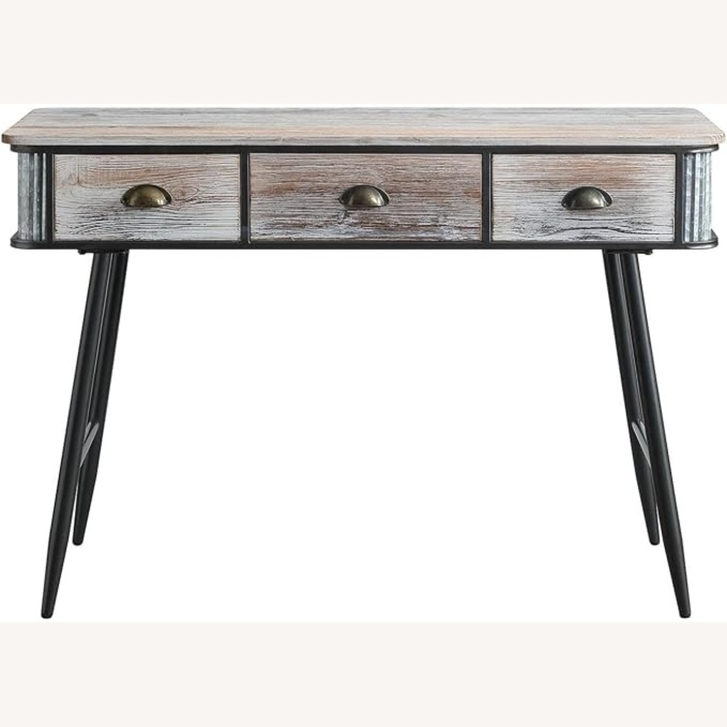 Rustic Brown Wood Desk 3 drawers - image-4