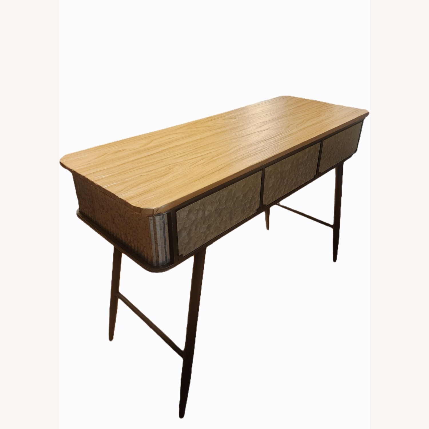 Rustic Brown Wood Desk 3 drawers - image-2