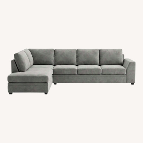 Used Living Spaces Light Gray 2 Piece Sectional for sale on AptDeco