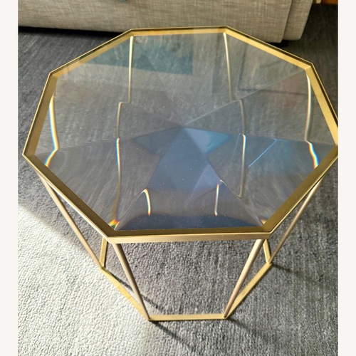 Used Tallis Table Blue Metal Side Table for sale on AptDeco