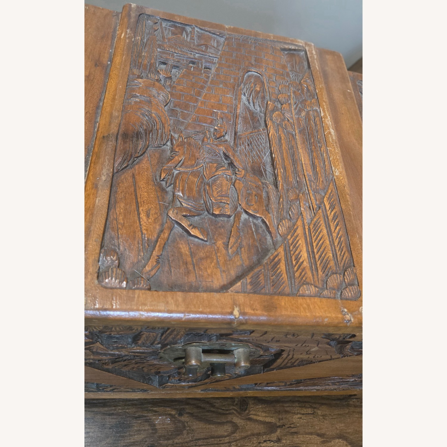 Vintage Oriental Hand Carved Dragon Camphor Box - image-6