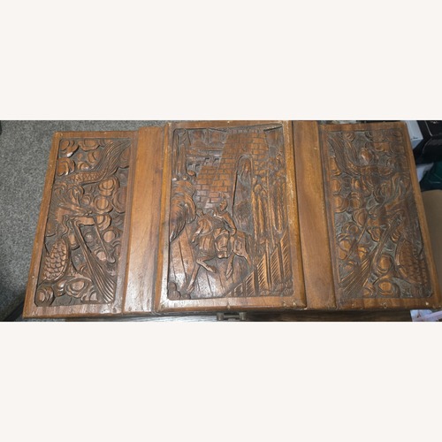 Used Vintage Oriental Hand Carved Dragon Camphor Box for sale on AptDeco