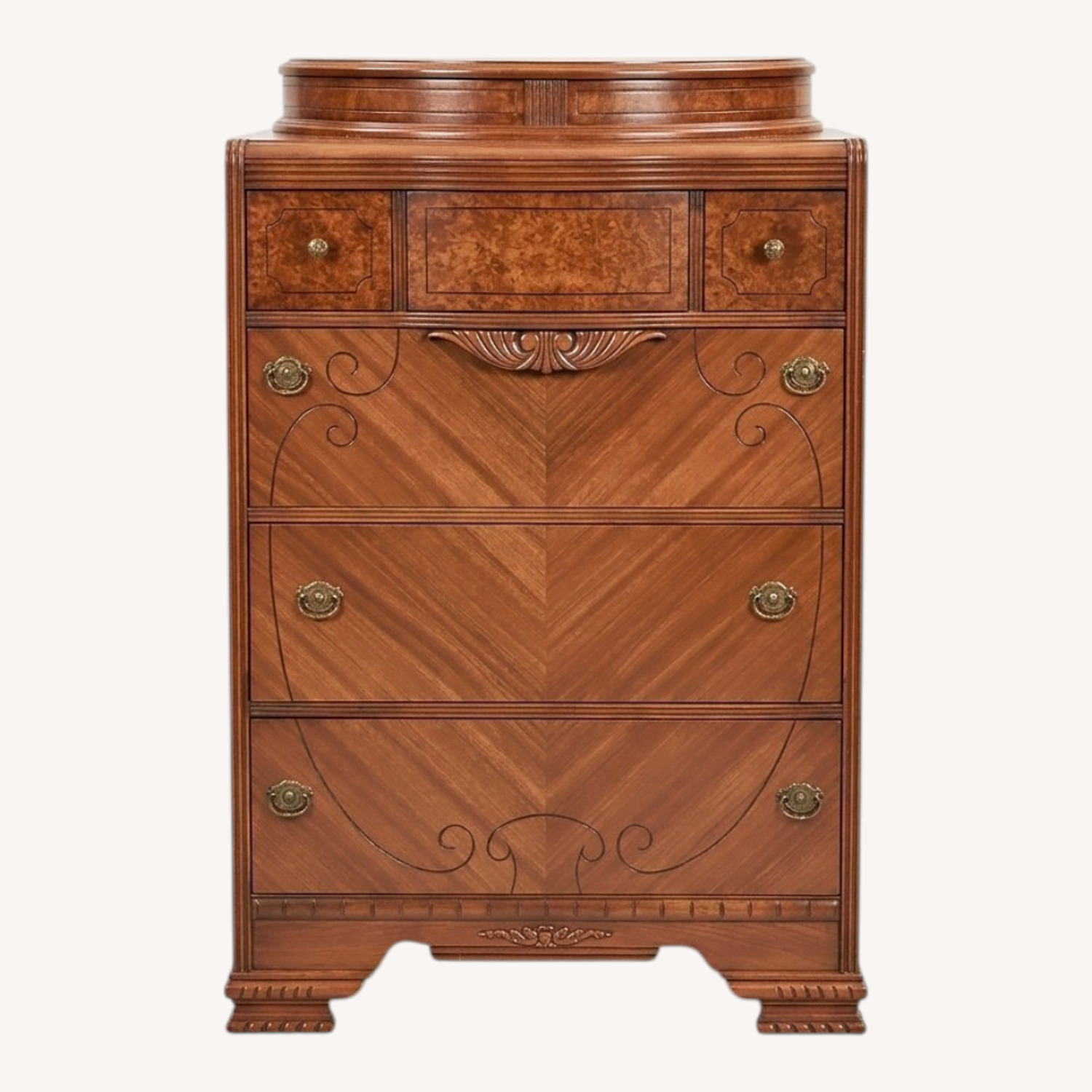 Art Deco 4-Drawer W Flip-Top Dresser - image-0