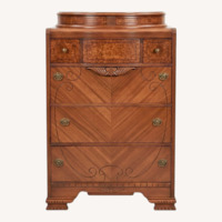 Art Deco 4-Drawer W Flip-Top Dresser