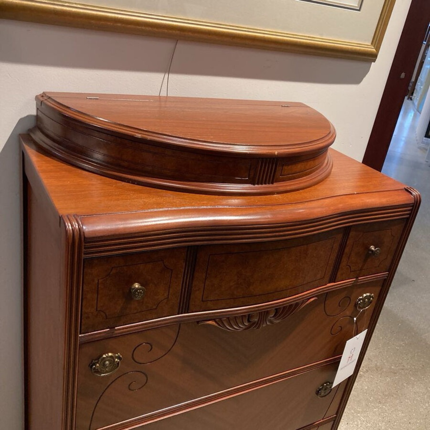 Art Deco 4-Drawer W Flip-Top Dresser - image-3