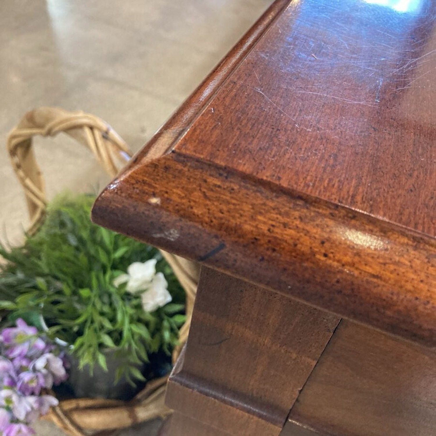 Vintage Queen Anne Solid Cherry 1-Drawer Table - image-10