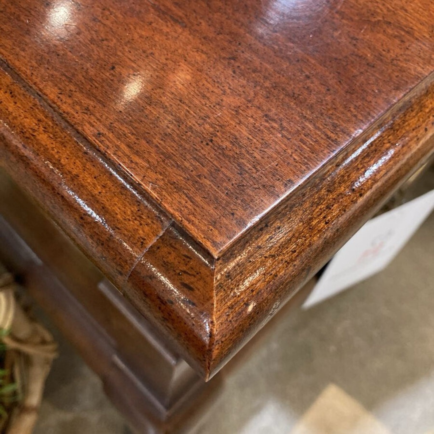 Vintage Queen Anne Solid Cherry 1-Drawer Table - image-5