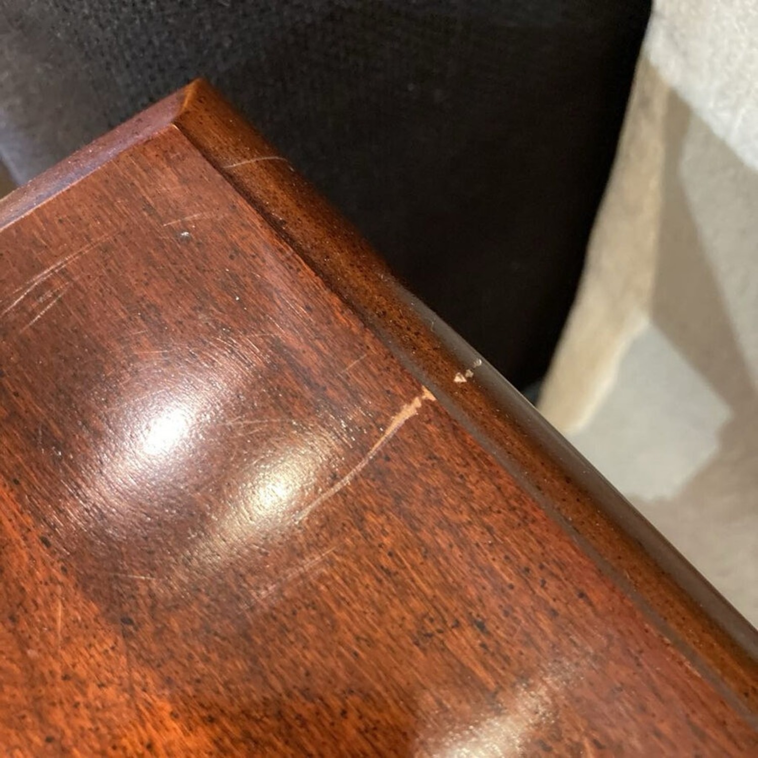 Vintage Queen Anne Solid Cherry 1-Drawer Table - image-11