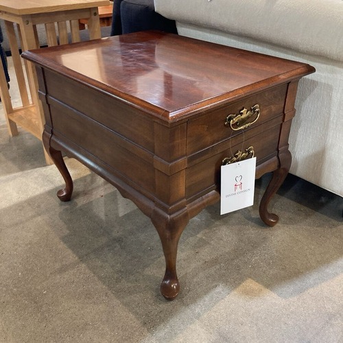 Used Vintage Queen Anne Solid Cherry 1-Drawer Table for sale on AptDeco