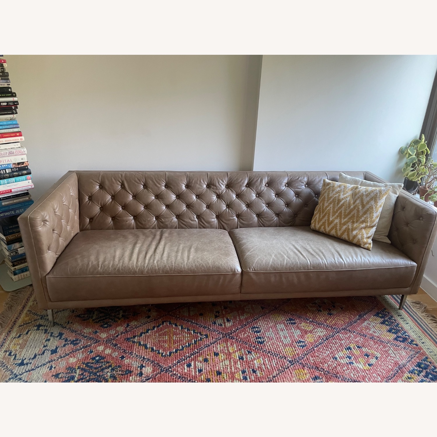 CB2 Savile Dark Brown Leather 3+ Seater Sofa - image-6