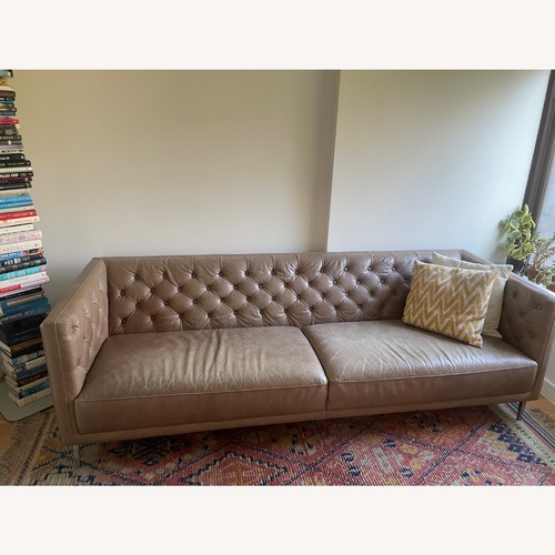 Used CB2 Savile Dark Brown Leather 3+ Seater Sofa for sale on AptDeco