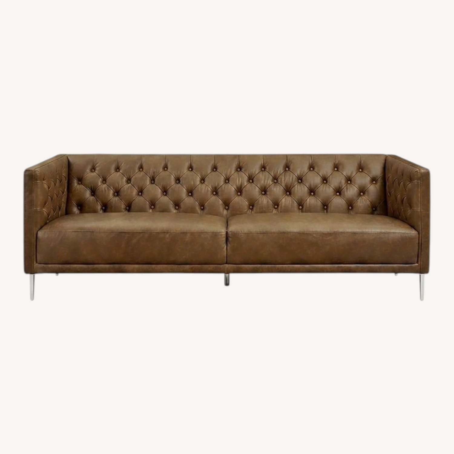 CB2 Savile Dark Brown Leather 3+ Seater Sofa - image-0