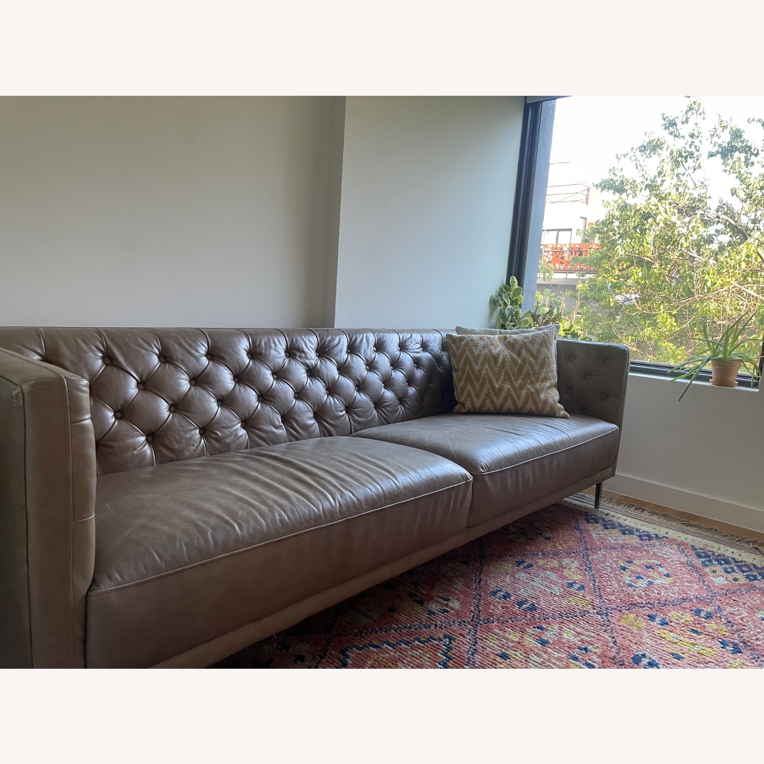 CB2 Savile Dark Brown Leather 3+ Seater Sofa - image-8