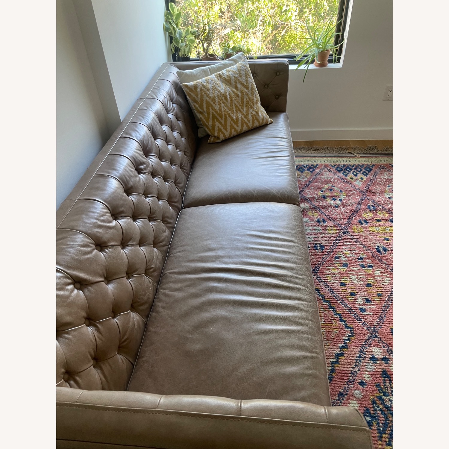 CB2 Savile Dark Brown Leather 3+ Seater Sofa - image-3