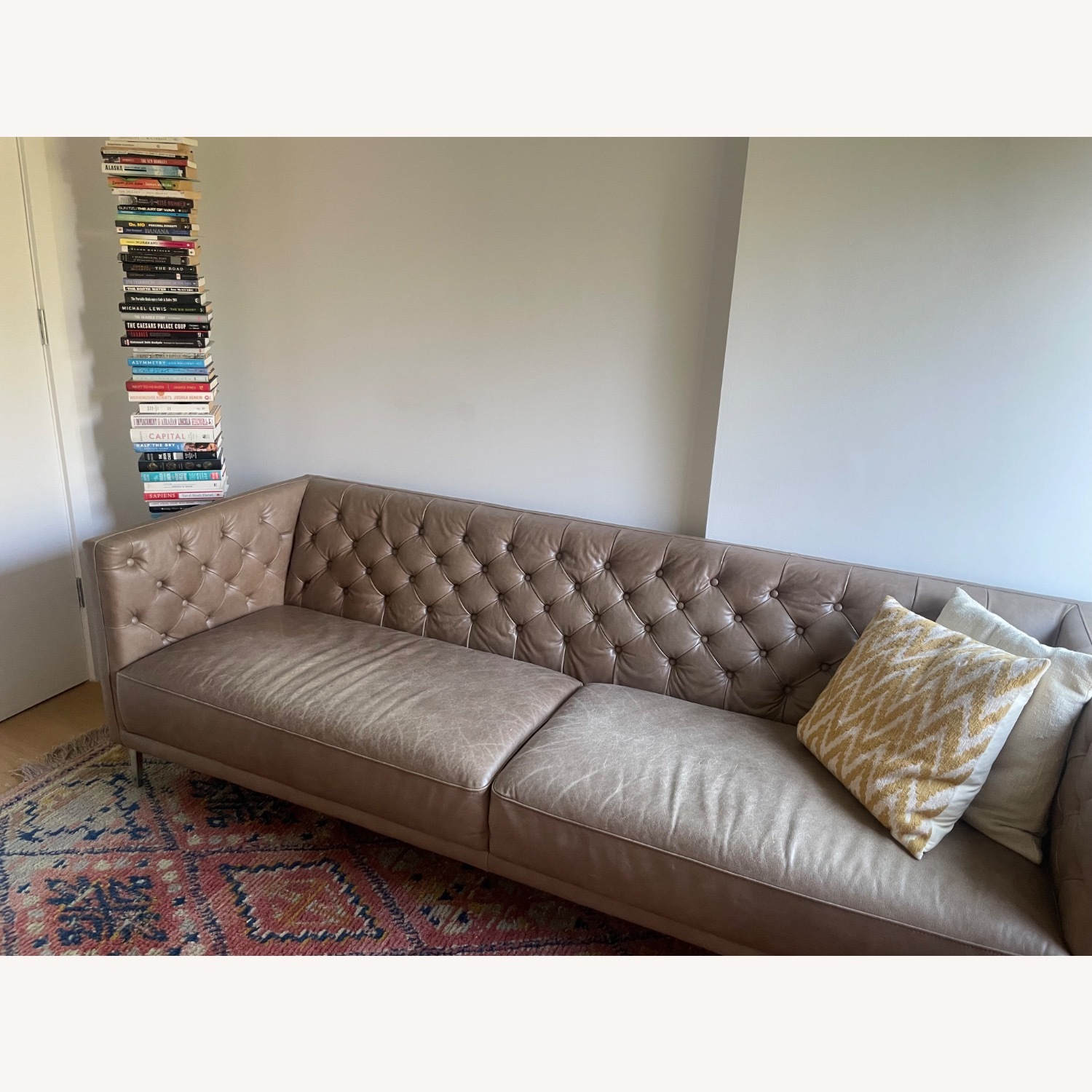 CB2 Savile Dark Brown Leather 3+ Seater Sofa - image-5